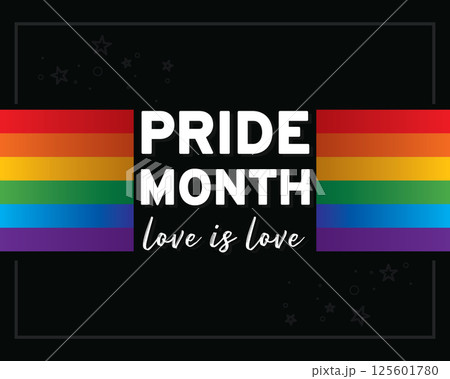 Pride month with rainbow flags. Vector 125601780