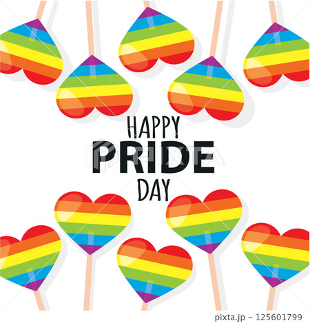 Rainbow heart flags. Vector 125601799