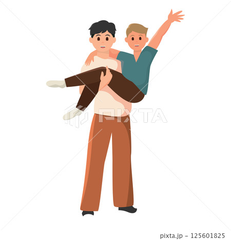 Happy gay couple. Vector 125601825