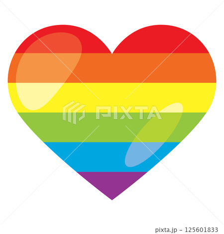 Rainbow striped heart. Vector Rainbow striped heart. Vector 125601833