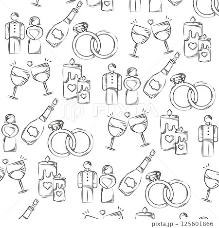 Wine rings and candles. Vector 125601866