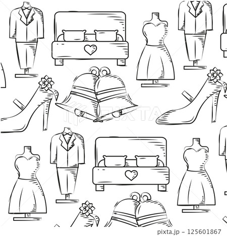 Wedding fashion pattern. Vector 125601867