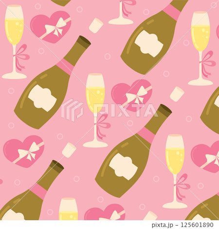 Hearts bottles and wine. Vector Hearts bottles and wine. Vector 125601890