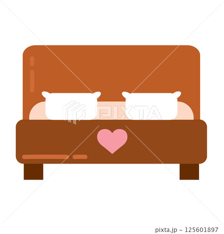 Romantic couple bed. Vector 125601897