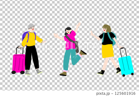 旅行に行く人々 125601916