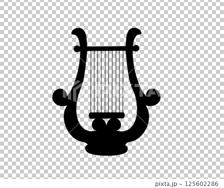 Simple lyre silhouette illustration 125602286