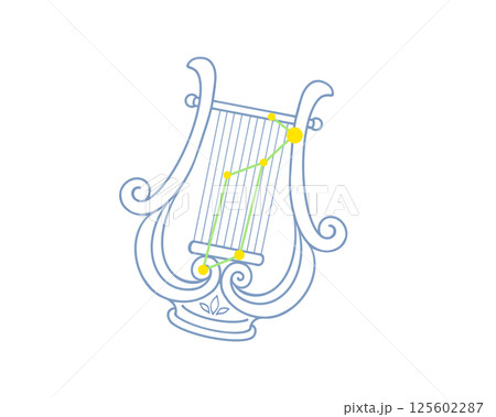 琴座のカラー線画イラスト 125602287