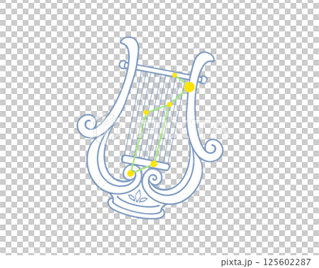 琴座のカラー線画イラスト 125602287
