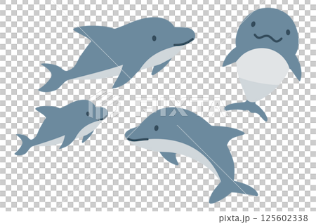 Dolphin illustration set without main lines 125602338