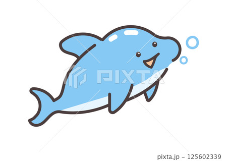 かわいいイルカのイラスト かわいいイルカのイラスト 125602339
