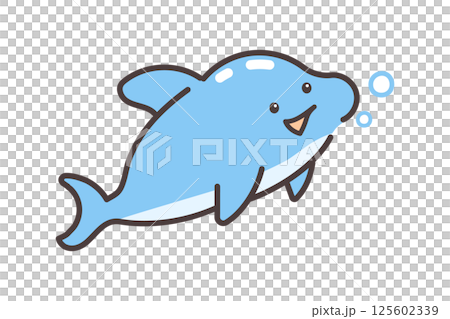 かわいいイルカのイラスト かわいいイルカのイラスト 125602339