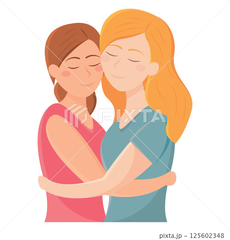 Loving female couple. Vector Loving female couple. Vector 125602348