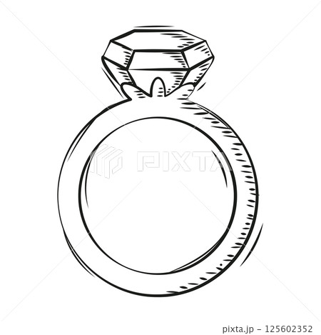 Engagement ring sketch icon. Vector Engagement ring sketch icon. Vector 125602352