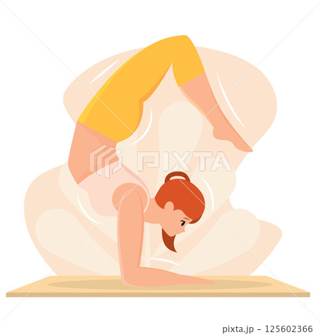 Elbow stand yoga balance. Vector Elbow stand yoga balance. Vector 125602366