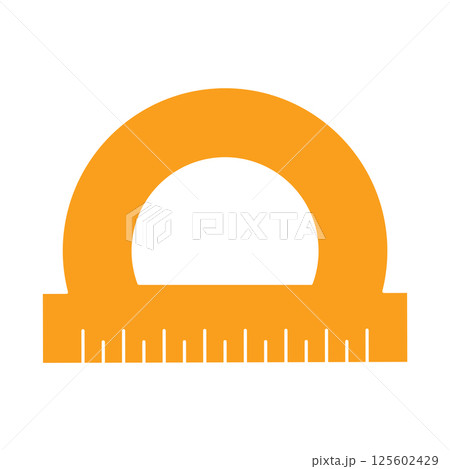 Blue protractor outline. Vector Blue protractor outline. Vector 125602429
