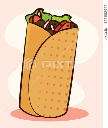 Wrap filled with veggies. Vector 125602493
