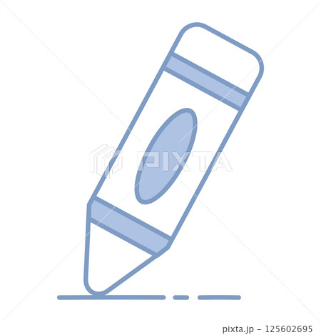 Blue crayon drawing line. Vector 125602695