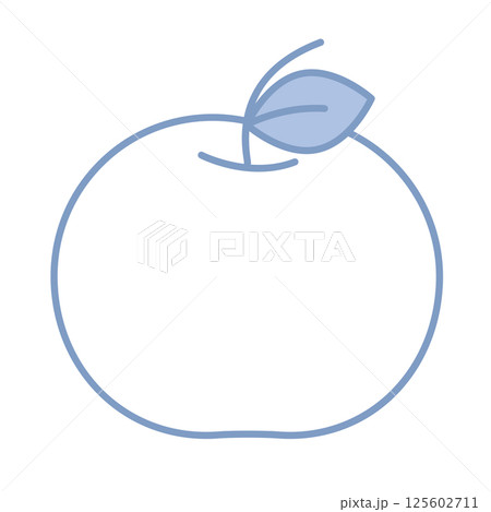 Simple apple with leaf. Vector 125602711