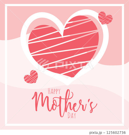 Heart stripes love card. Vector 125602736