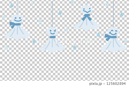 かわいいてるてる坊主の背景イラスト かわいいてるてる坊主の背景イラスト 125602894