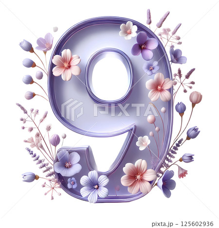 purple number nine  125602936