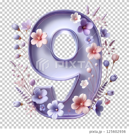 purple number nine  125602936
