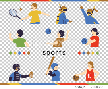 スポーツを楽しむ人達	 125603358