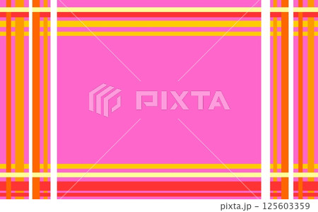 フレーム　ボーダー　ストライプ　ピンク　オレンジ色 125603359