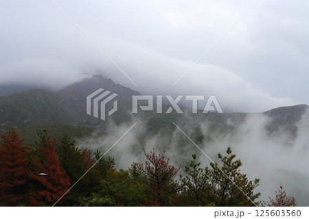 雲に覆われた山 桜島 雲に覆われた山 桜島 125603560