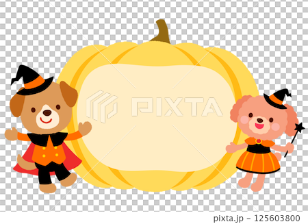 Cute dog Halloween message card Cute dog Halloween message card 125603800