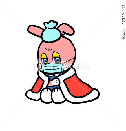 レトロなウサギさん(風邪で熱を出している) レトロなウサギさん(風邪で熱を出している) 125604115