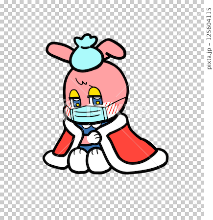 レトロなウサギさん(風邪で熱を出している) レトロなウサギさん(風邪で熱を出している) 125604115