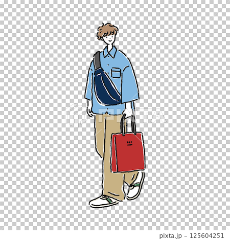 Person carrying a shopping bag Person carrying a shopping bag 125604251