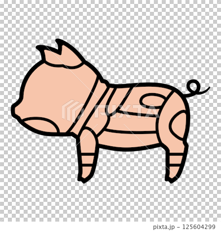 豚肉の部位のイラスト　文字なし 125604299