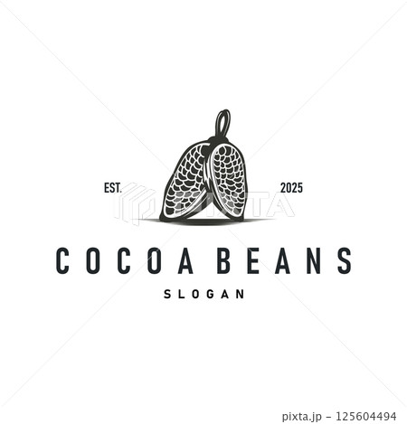 simple cocoa bean logo plant design symbol retro vintage concept of cocoa garden as an illustration of a business or product brand template simple cocoa bean logo plant design symbol retro vintage concept of cocoa garden as an illustration of a business or product brand template 125604494