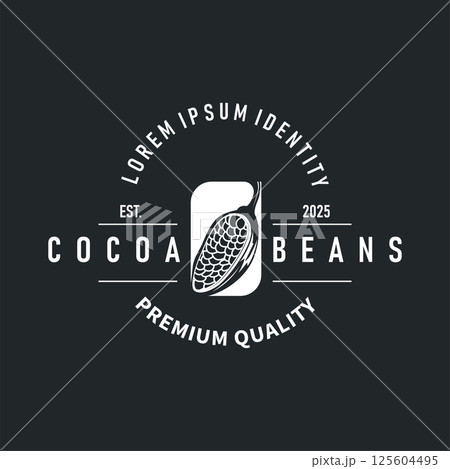 simple cocoa bean logo plant design symbol retro vintage concept of cocoa garden as an illustration of a business or product brand template 125604495