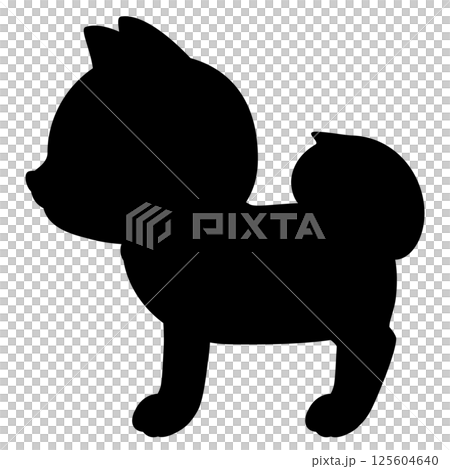 横向きの柴犬のシルエット 横向きの柴犬のシルエット 125604640