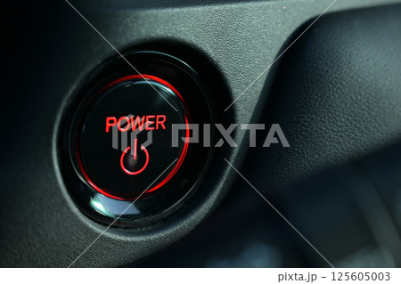 push start power engine system button of electric vehicle car 125605003