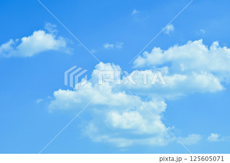 clear blue sky with white cloud, good weather in the morning have a nice day 125605071