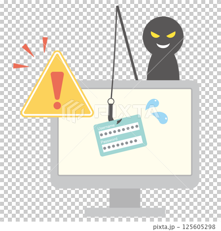 Phishing scam, warning illustration Phishing scam, warning illustration 125605298