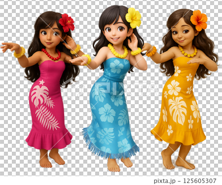 草裙舞舞者－3人 125605307