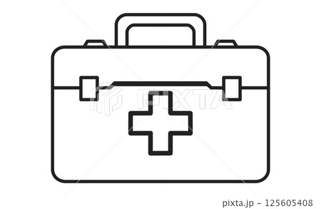 シンプルな線画スタイルの救急箱イラスト 125605408