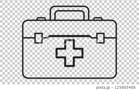 シンプルな線画スタイルの救急箱イラスト 125605408