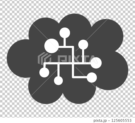 クラウドにデータが入っているアイコンイラスト ベクター クラウドにデータが入っているアイコンイラスト ベクター 125605553