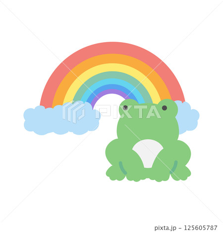 カエル  虹  イラスト 125605787