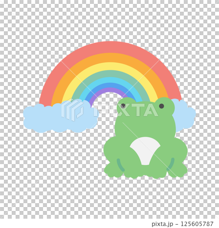 カエル  虹  イラスト 125605787
