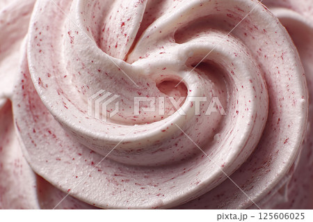 Close-up of Pink Ice Cream Texture. AI-generated item 125606025