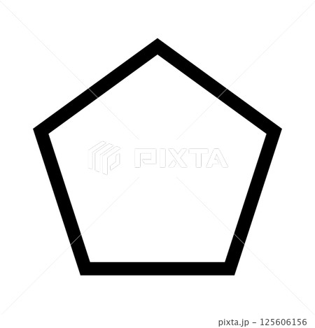 シンプルな線の五角形モノクロアイコン 125606156