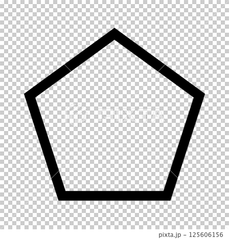 簡單的線條五邊形單色圖標 簡單的線條五邊形單色圖標 125606156