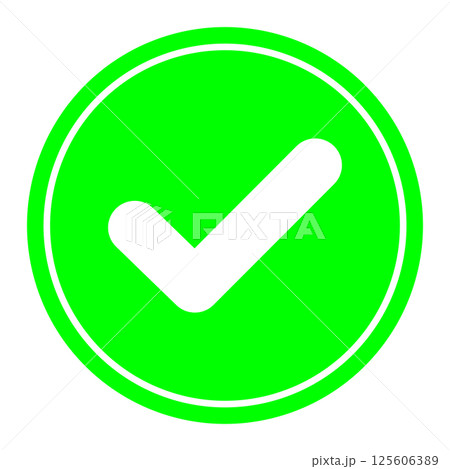 tick with circle badge 125606389